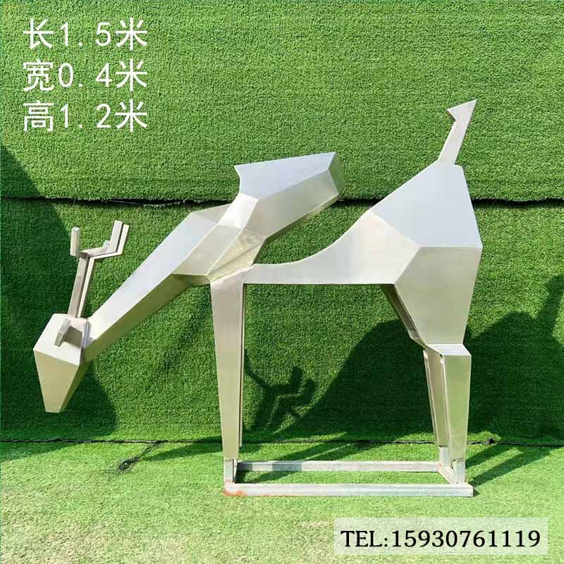 几何鹿不锈钢动物雕塑厂家