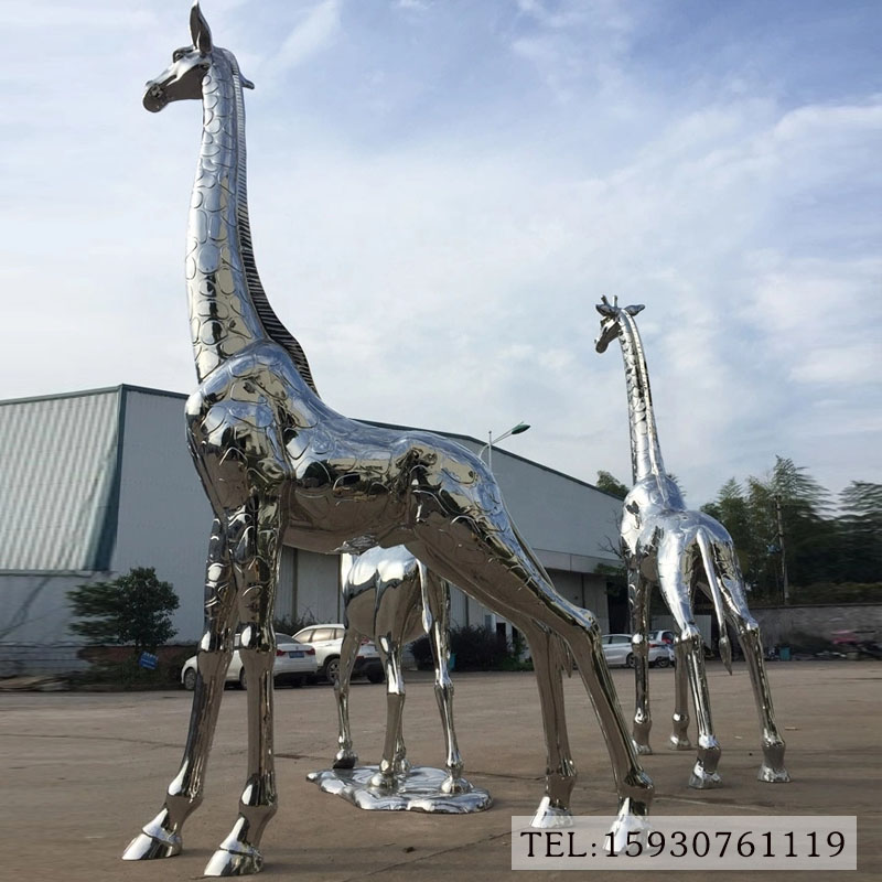 不锈钢公园创意鹿雕塑定制