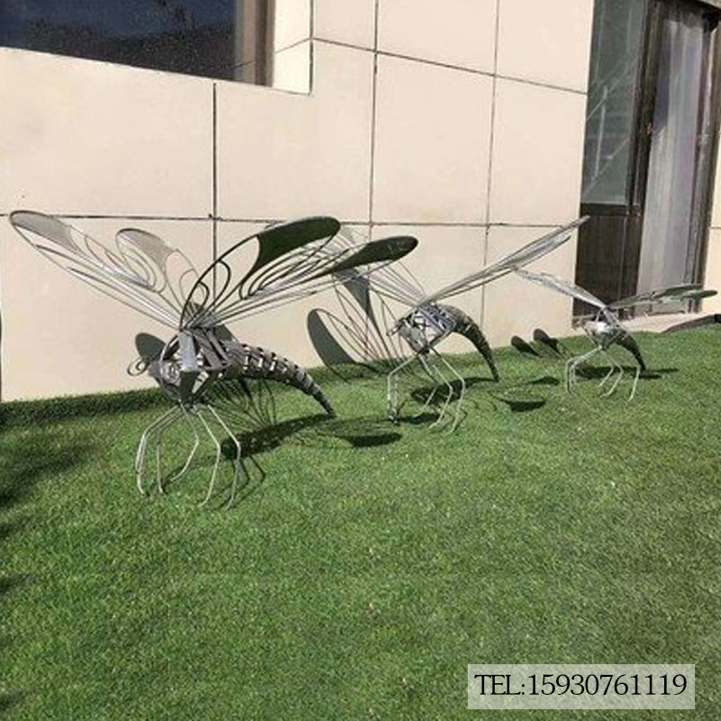 不锈钢蜻蜓雕塑定制厂家