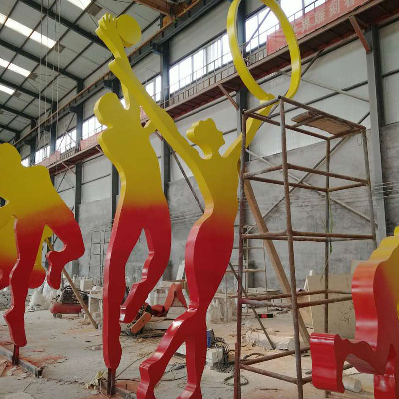 奥运会-不锈钢运动人物雕塑加工安装高3米