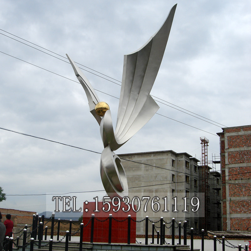 不锈钢抽象大雁动物雕塑公园广场景观雕塑大型金属钢雕塑