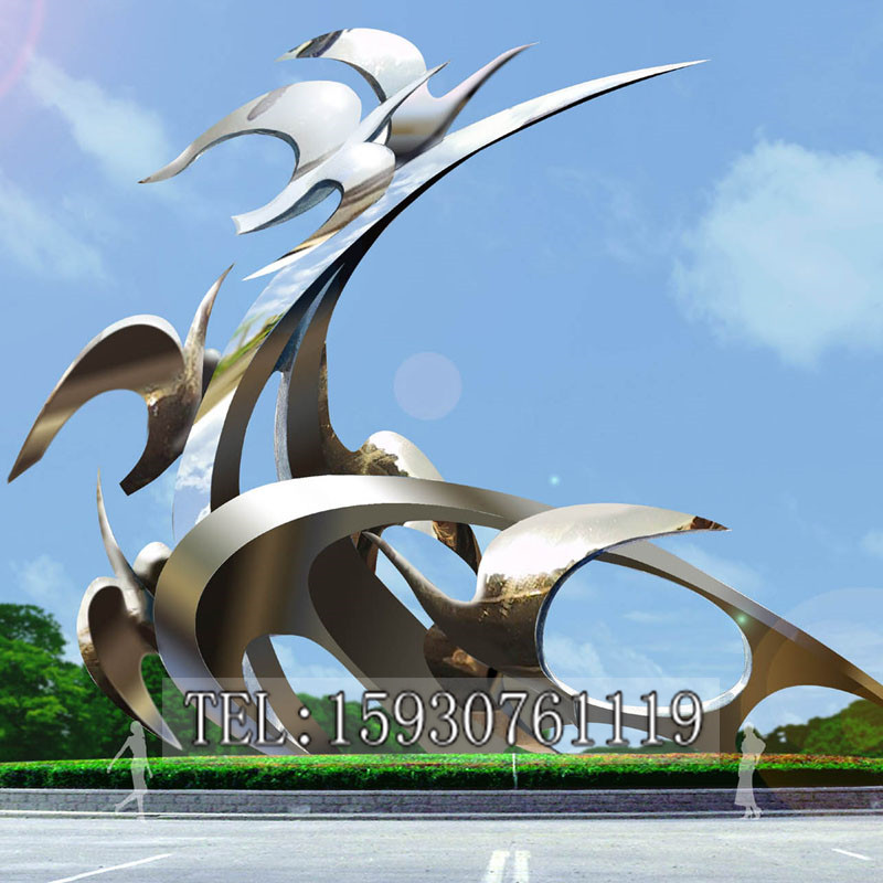 不锈钢雕塑大型户外园林海鸥雕塑 海豚 大雁广场动物雕塑创意定制做