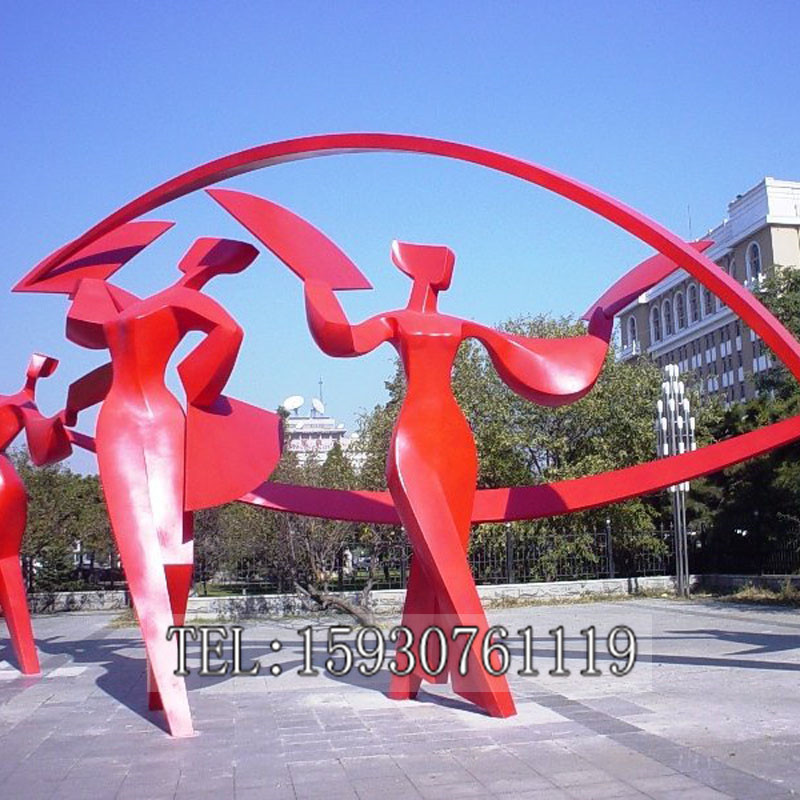 不锈钢雕塑剪纸人物玻璃钢老北京民俗人物雕塑景观摆件城市景观