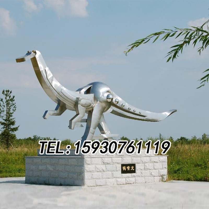 抽象动物恐龙广场雕塑不锈钢装饰品软装工程现代工艺品雕塑