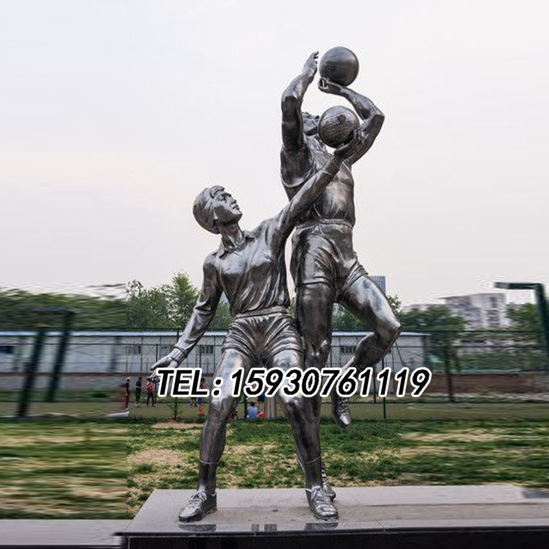 创意抽象篮球运动人物塑像不锈钢人物雕塑