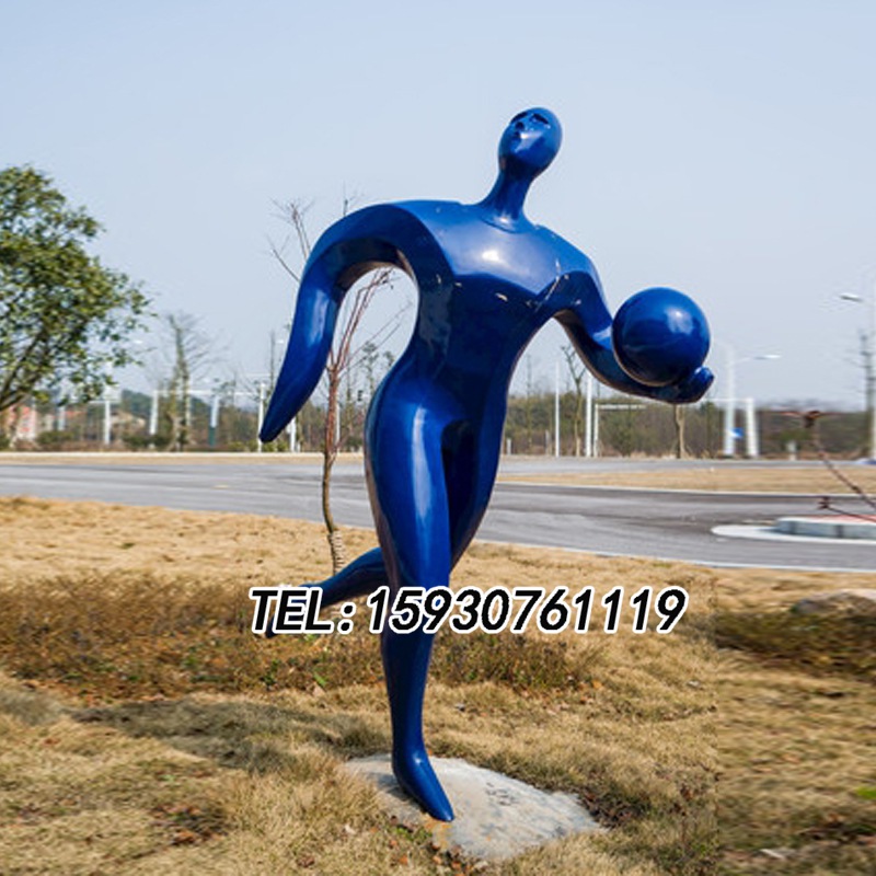 学校抽象人物不锈钢雕塑运动员主题校园标志性户外广场景观