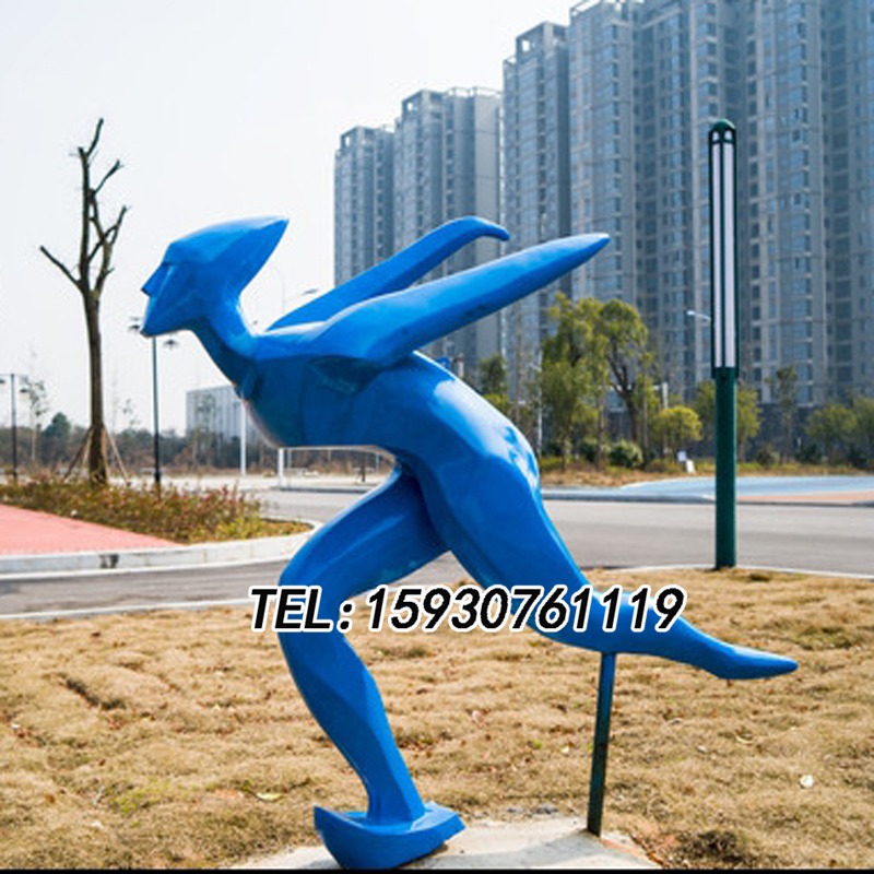 不锈钢雕塑运动人物抽象人物滑雪人物运动主题装饰
