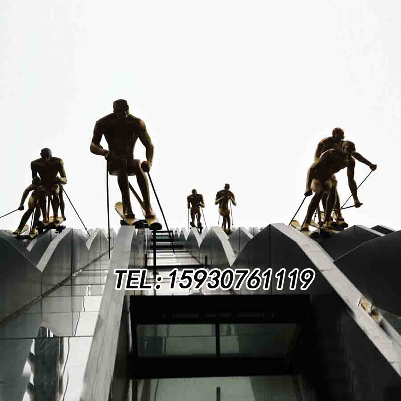 不锈钢雕塑人物雕塑定做溜滑冰校园运动城市广场雕塑
