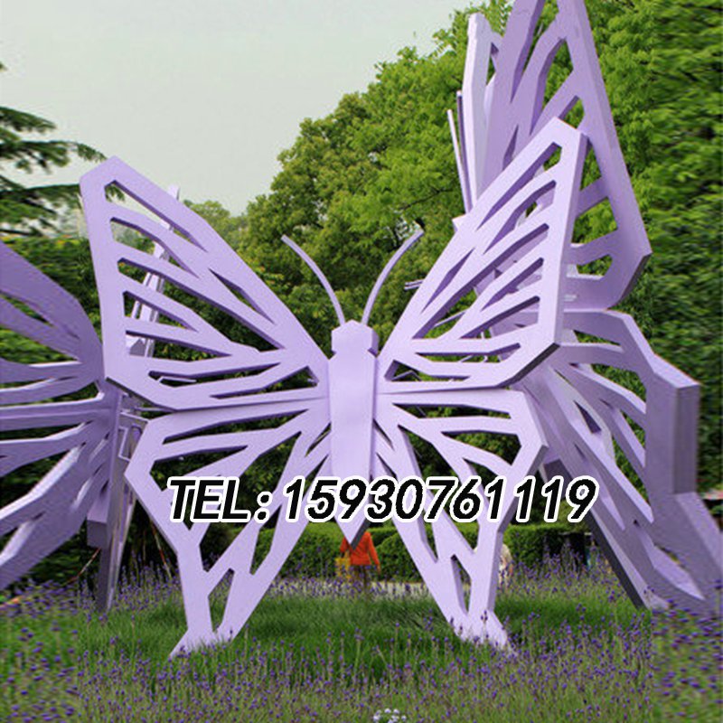 蝴蝶雕塑不锈钢彩绘铁艺创意昆虫蝴蝶雕塑城市景观