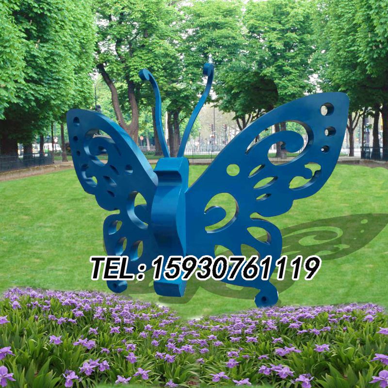 不锈钢仿真动物蝴蝶摆件公园城市景观装饰艺术雕塑