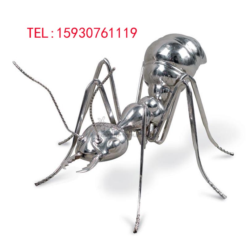 蚂蚁不锈钢彩绘雕塑展览摆件，户外大型不锈钢蚂蚁昆虫动物雕塑