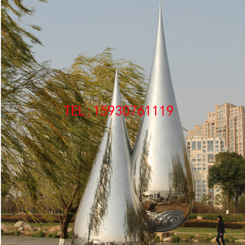 不锈钢水滴雕塑，户外大型广场公园广场城市景观园林雕塑摆件定制