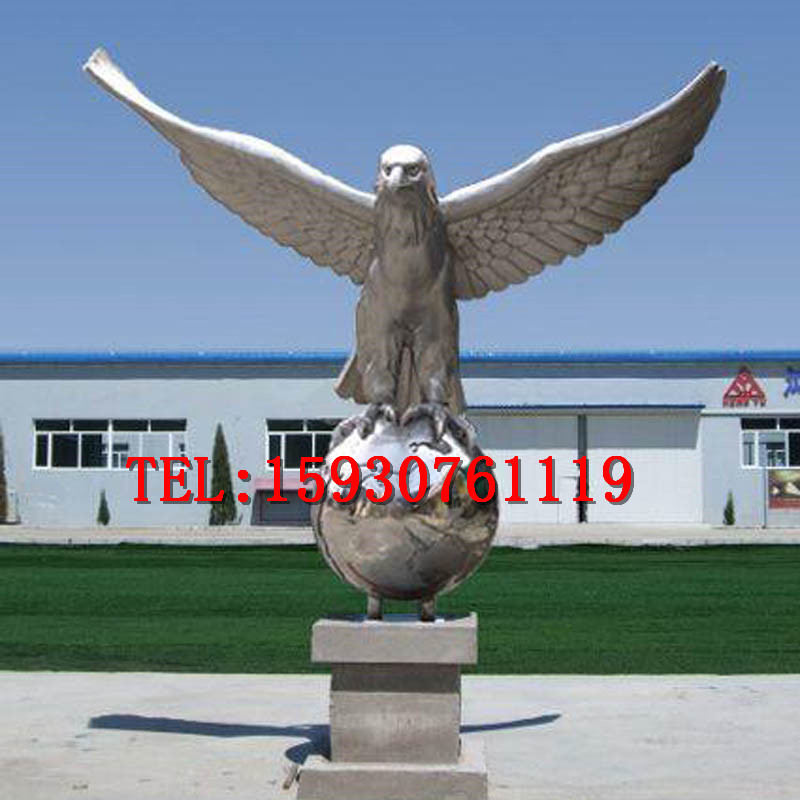 大型不锈钢老鹰雕塑户外景观雕塑企业校园励志雕塑雄鹰展翅