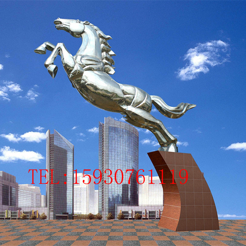 大型动物马不锈钢雕塑户外广场装饰摆件厂家