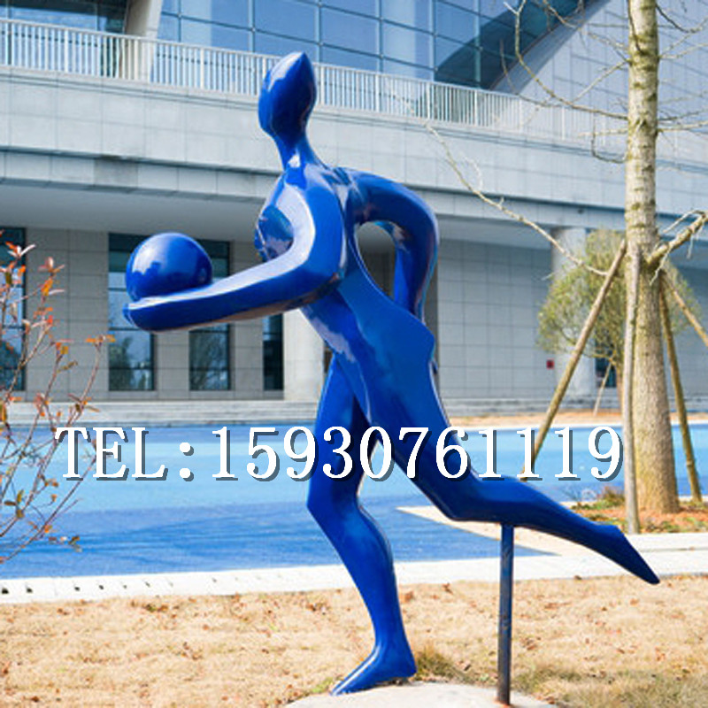校园主题运动雕塑运动人蓝色户外广场装饰摆件