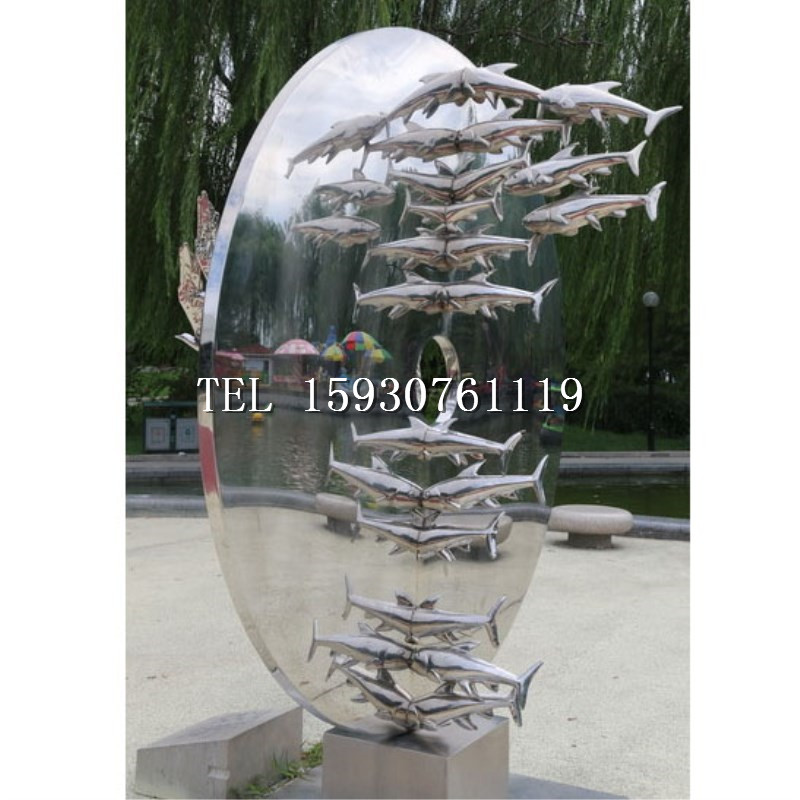 不锈钢鱼群雕塑城市广场公园装饰摆件